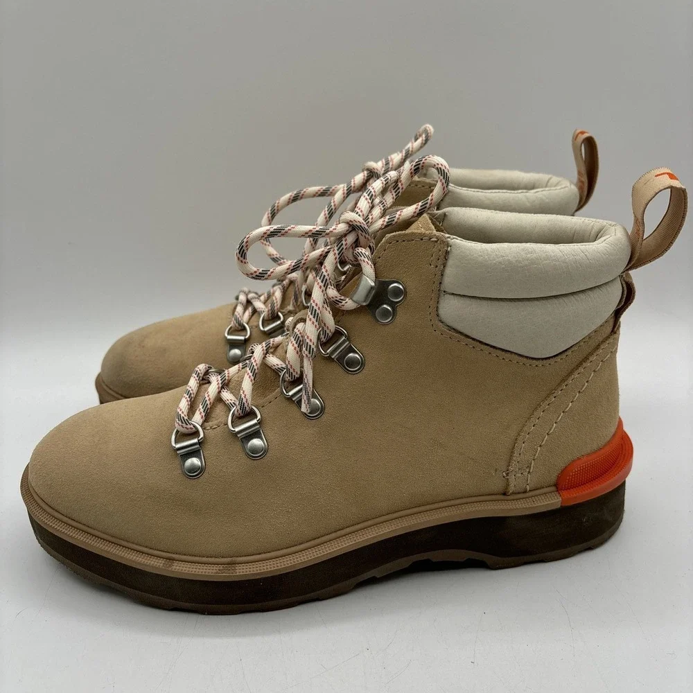 Sorel Hi-Line Hiker Women's 7.5 Suede Waterproof Boots Ceramic Tan NL4878-209‎